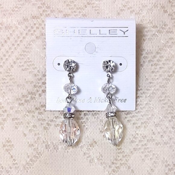 NEW Handcrafted Clear Beads Drop Earrings Women Fashion Jewelry Gifts - Picture 2 of 4